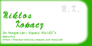 miklos kopacz business card